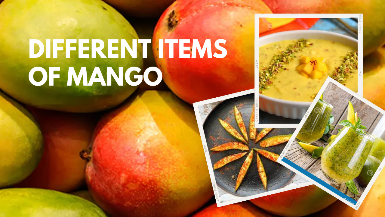 5 different items of mango